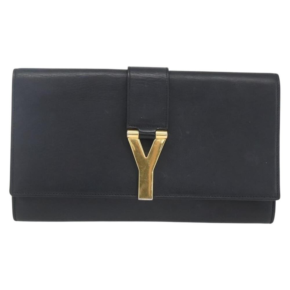 Saint Laurent Leather Clutch Bag Black